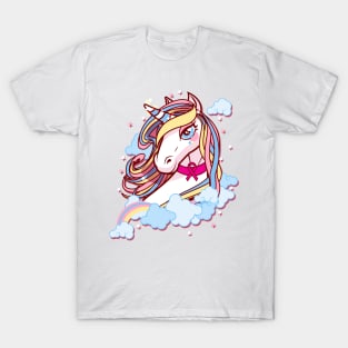 Pink Ribbon Unicorn Breast Cancer Awareness T-Shirt